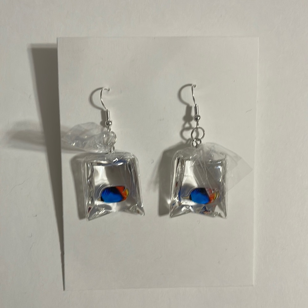 3/$20 Brand new handmade “fish in a bag” earrings